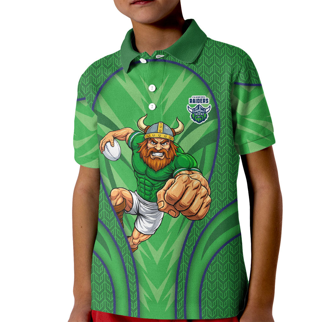 Canberra Raiders Rugby Mascot Kid Polo Shirt Australian Rugby Culture - Tribal Inspired Viking Warrior