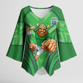 Canberra Raiders Rugby Mascot Kimono Sleeve Blouse Australian Rugby Culture - Tribal Inspired Viking Warrior