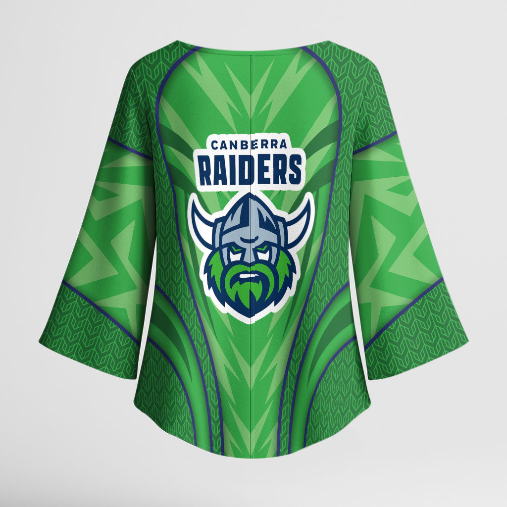 Canberra Raiders Rugby Mascot Kimono Sleeve Blouse Australian Rugby Culture - Tribal Inspired Viking Warrior