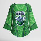 Canberra Raiders Rugby Mascot Kimono Sleeve Blouse Australian Rugby Culture - Tribal Inspired Viking Warrior