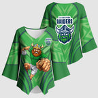 Canberra Raiders Rugby Mascot Kimono Sleeve Blouse Australian Rugby Culture - Tribal Inspired Viking Warrior