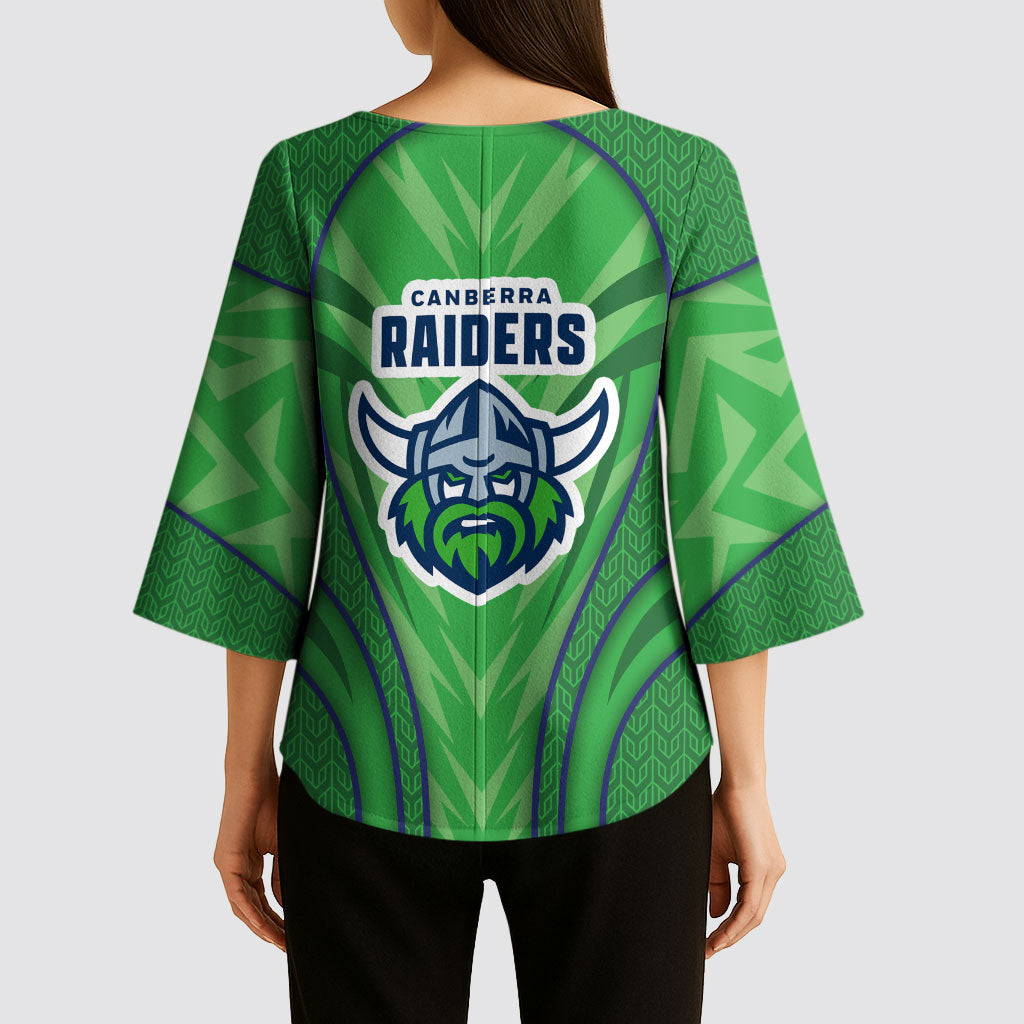 Canberra Raiders Rugby Mascot Kimono Sleeve Blouse Australian Rugby Culture - Tribal Inspired Viking Warrior
