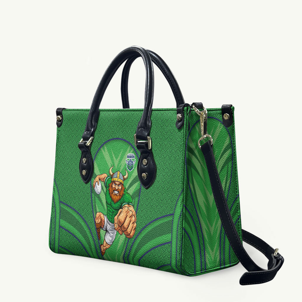 Canberra Raiders Rugby Mascot Leather Bag Australian Rugby Culture - Tribal Inspired Viking Warrior