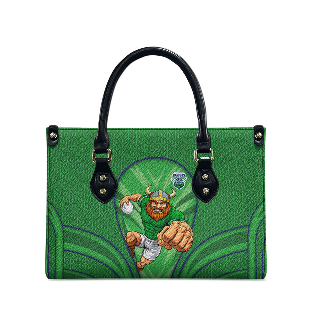 Canberra Raiders Rugby Mascot Leather Bag Australian Rugby Culture - Tribal Inspired Viking Warrior
