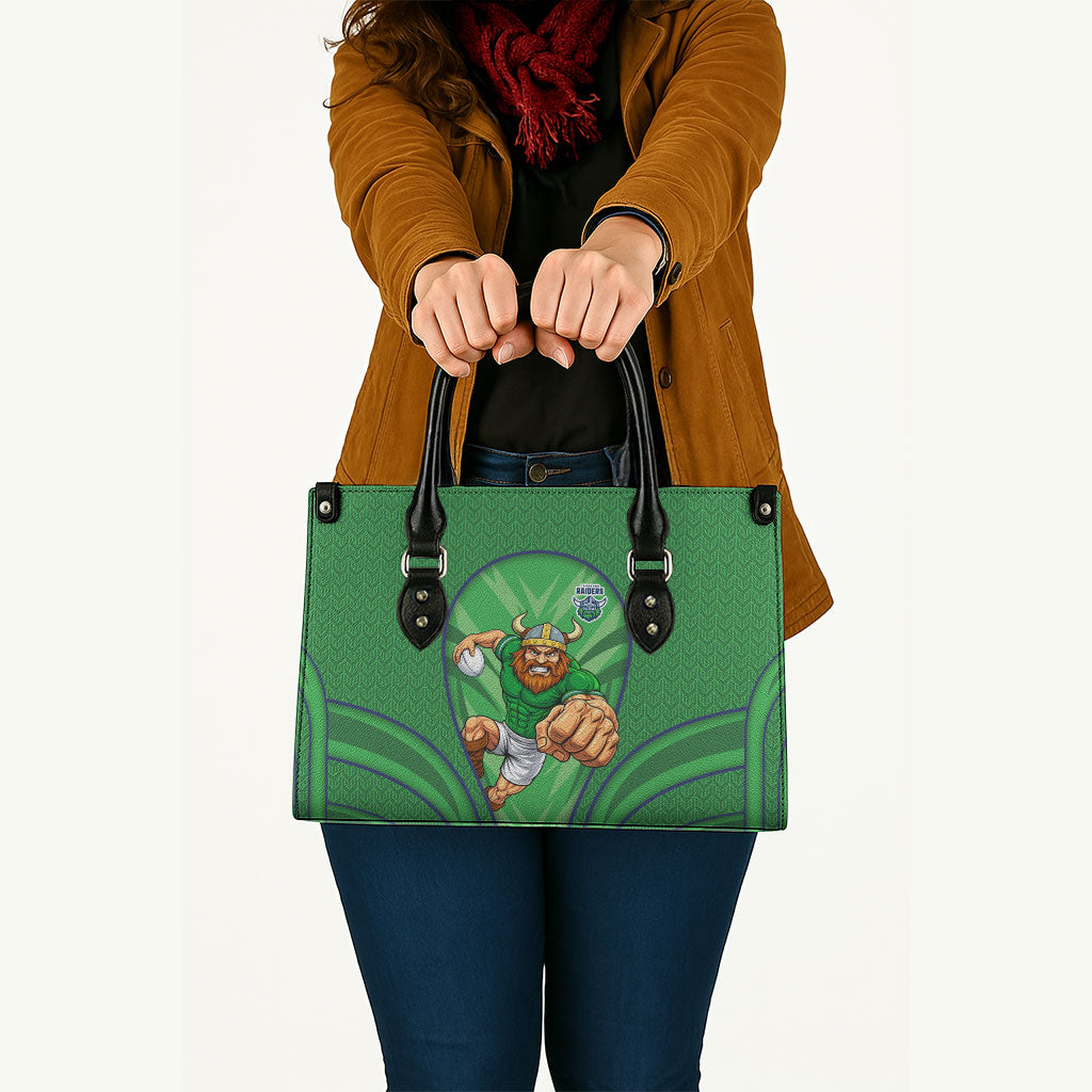 Canberra Raiders Rugby Mascot Leather Bag Australian Rugby Culture - Tribal Inspired Viking Warrior