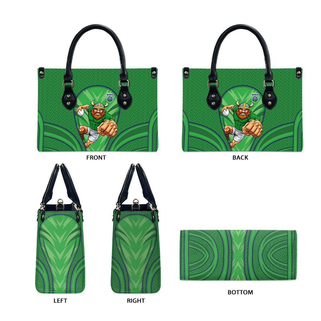 Canberra Raiders Rugby Mascot Leather Bag Australian Rugby Culture - Tribal Inspired Viking Warrior
