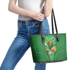Canberra Raiders Rugby Mascot Leather Tote Bag Australian Rugby Culture - Tribal Inspired Viking Warrior