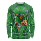 Canberra Raiders Rugby Mascot Long Sleeve Shirt Australian Rugby Culture - Tribal Inspired Viking Warrior