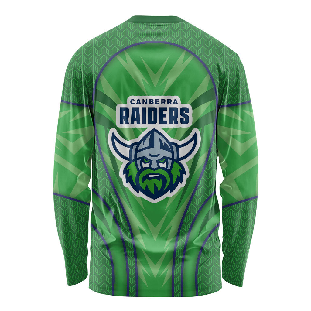 Canberra Raiders Rugby Mascot Long Sleeve Shirt Australian Rugby Culture - Tribal Inspired Viking Warrior