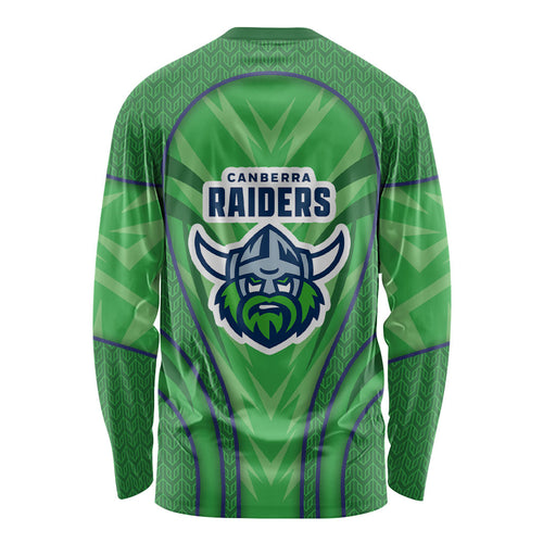 Canberra Raiders Rugby Mascot Long Sleeve Shirt Australian Rugby Culture - Tribal Inspired Viking Warrior