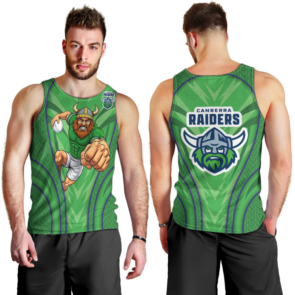 Canberra Raiders Rugby Mascot Men Tank Top Australian Rugby Culture - Tribal Inspired Viking Warrior