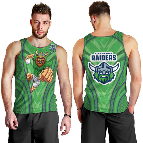 Canberra Raiders Rugby Mascot Men Tank Top Australian Rugby Culture - Tribal Inspired Viking Warrior