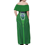 Canberra Raiders Rugby Mascot Off Shoulder Maxi Dress Australian Rugby Culture - Tribal Inspired Viking Warrior