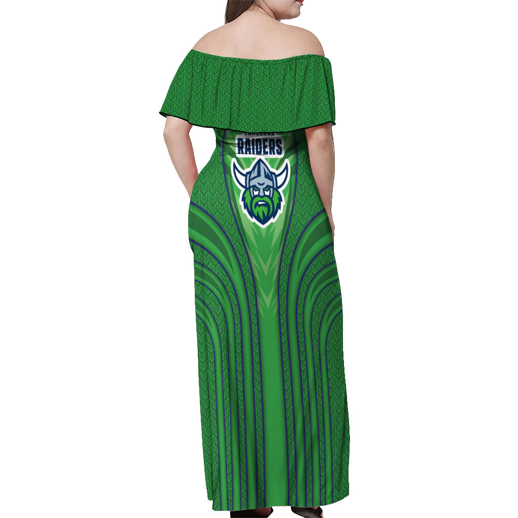 Canberra Raiders Rugby Mascot Off Shoulder Maxi Dress Australian Rugby Culture - Tribal Inspired Viking Warrior