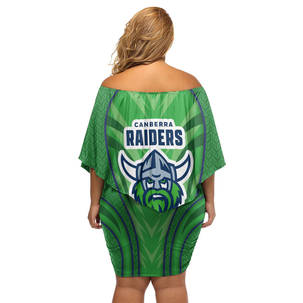 Canberra Raiders Rugby Mascot Off Shoulder Short Dress Australian Rugby Culture - Tribal Inspired Viking Warrior