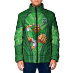 Canberra Raiders Rugby Mascot Padded Jacket Australian Rugby Culture - Tribal Inspired Viking Warrior