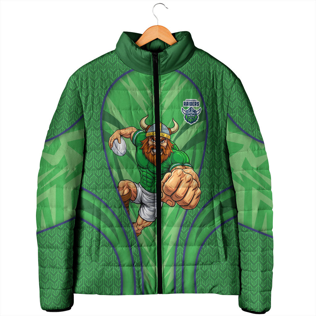 Canberra Raiders Rugby Mascot Padded Jacket Australian Rugby Culture - Tribal Inspired Viking Warrior