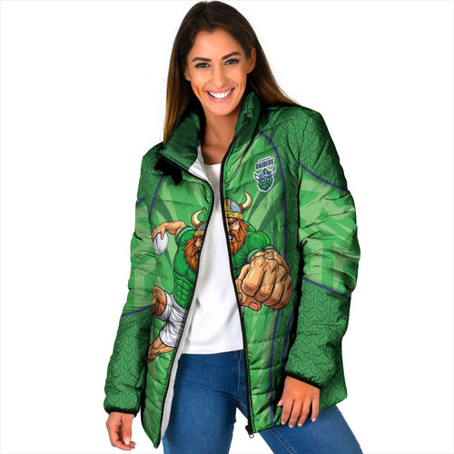 Canberra Raiders Rugby Mascot Padded Jacket Australian Rugby Culture - Tribal Inspired Viking Warrior