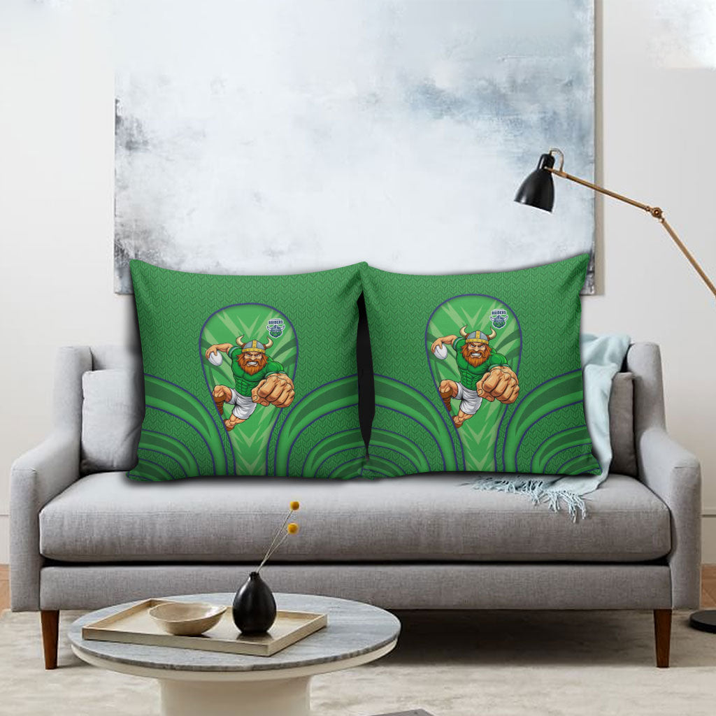 Canberra Raiders Rugby Mascot Pillow Cover Australian Rugby Culture - Tribal Inspired Viking Warrior