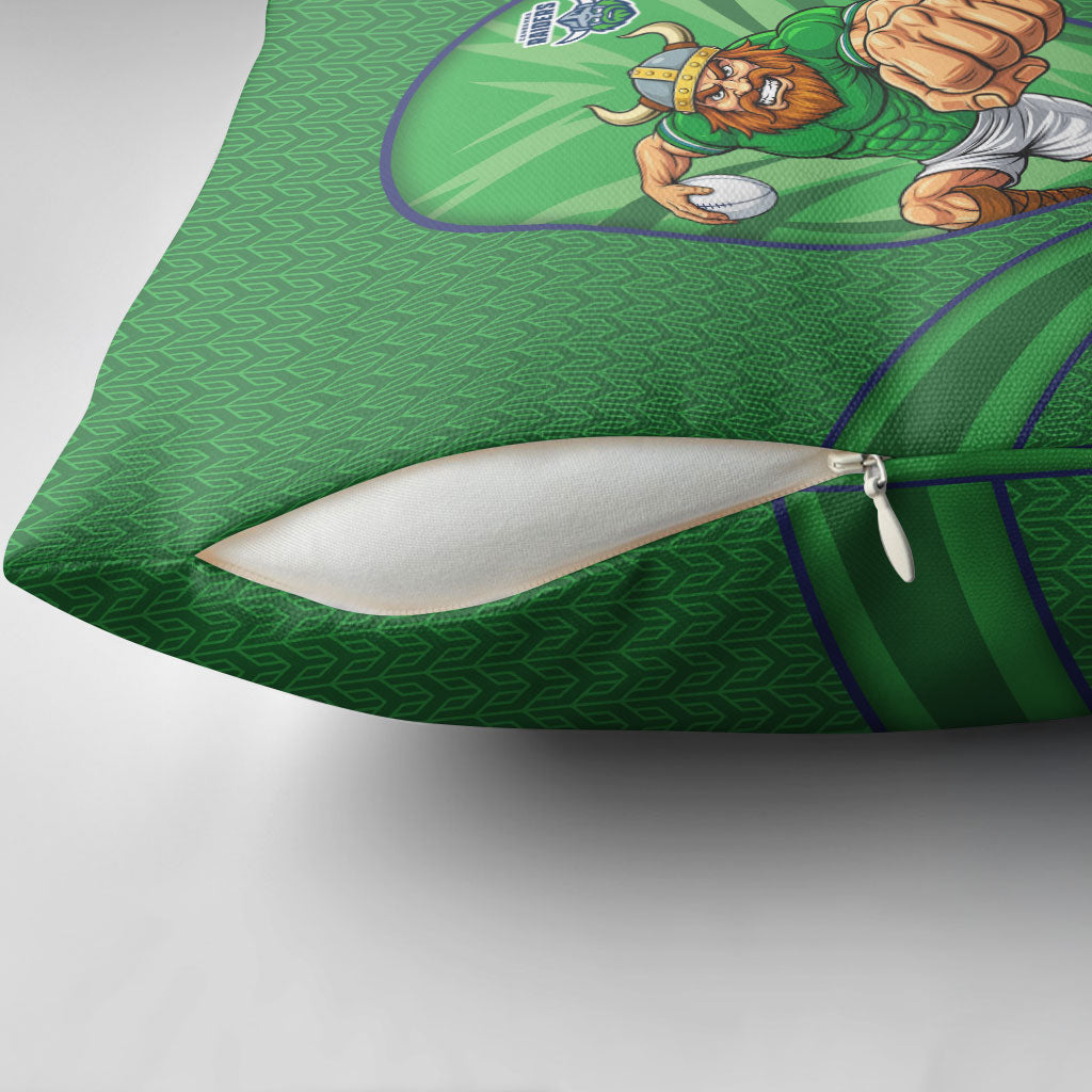 Canberra Raiders Rugby Mascot Pillow Cover Australian Rugby Culture - Tribal Inspired Viking Warrior