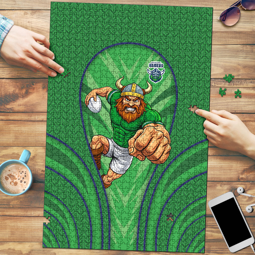 Canberra Raiders Rugby Mascot Puzzle Australian Rugby Culture - Tribal Inspired Viking Warrior