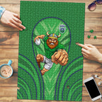 Canberra Raiders Rugby Mascot Puzzle Australian Rugby Culture - Tribal Inspired Viking Warrior