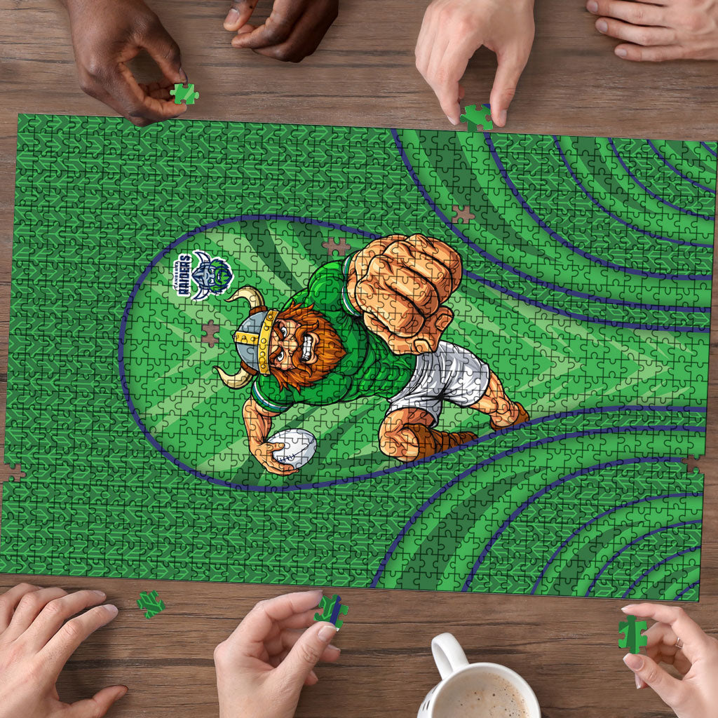 Canberra Raiders Rugby Mascot Puzzle Australian Rugby Culture - Tribal Inspired Viking Warrior