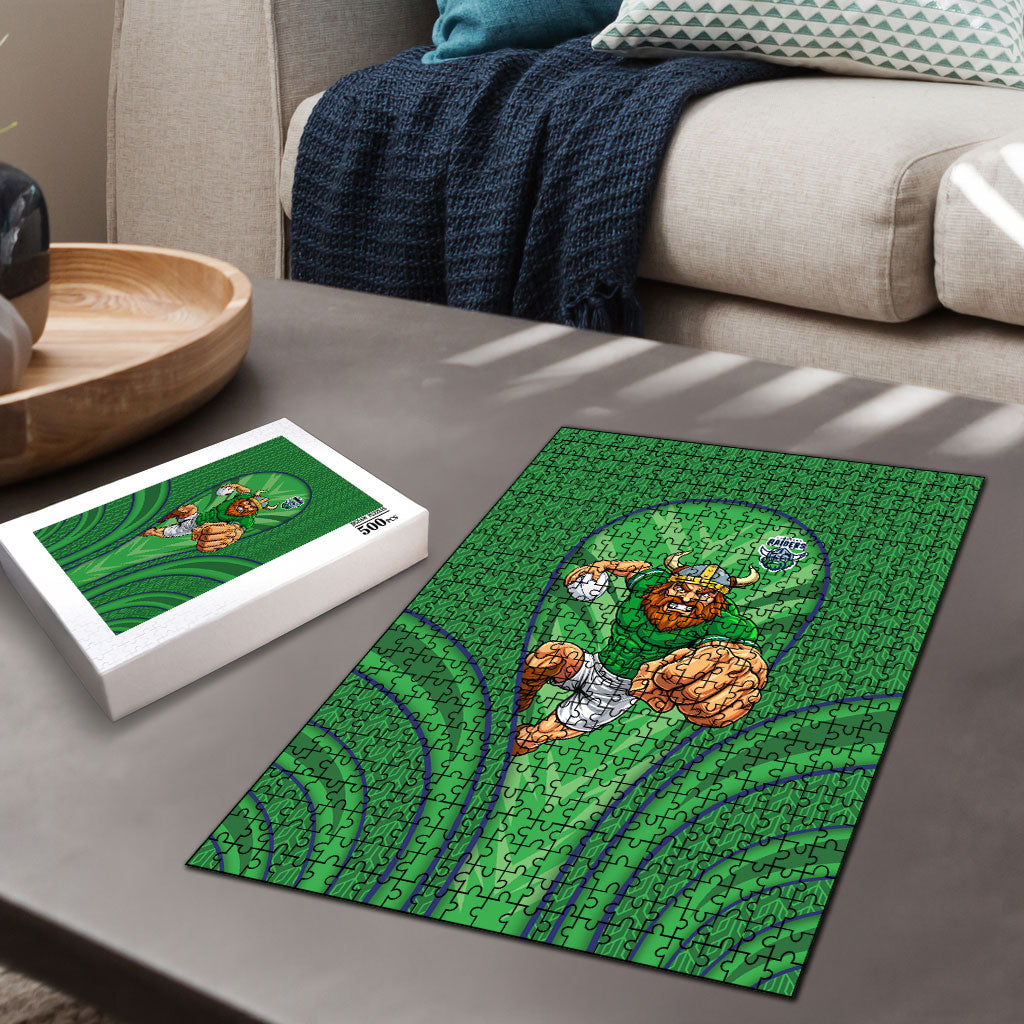 Canberra Raiders Rugby Mascot Puzzle Australian Rugby Culture - Tribal Inspired Viking Warrior