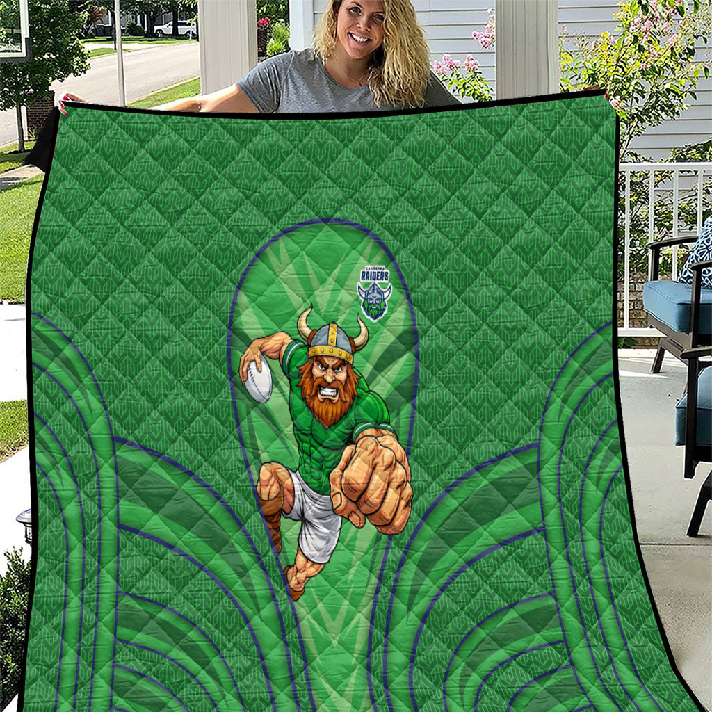 Canberra Raiders Rugby Mascot Quilt Australian Rugby Culture - Tribal Inspired Viking Warrior