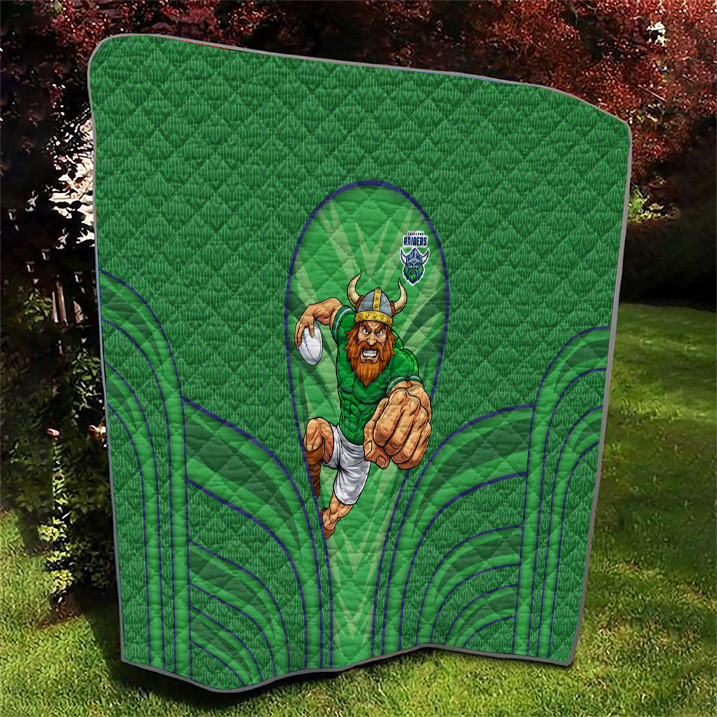Canberra Raiders Rugby Mascot Quilt Australian Rugby Culture - Tribal Inspired Viking Warrior
