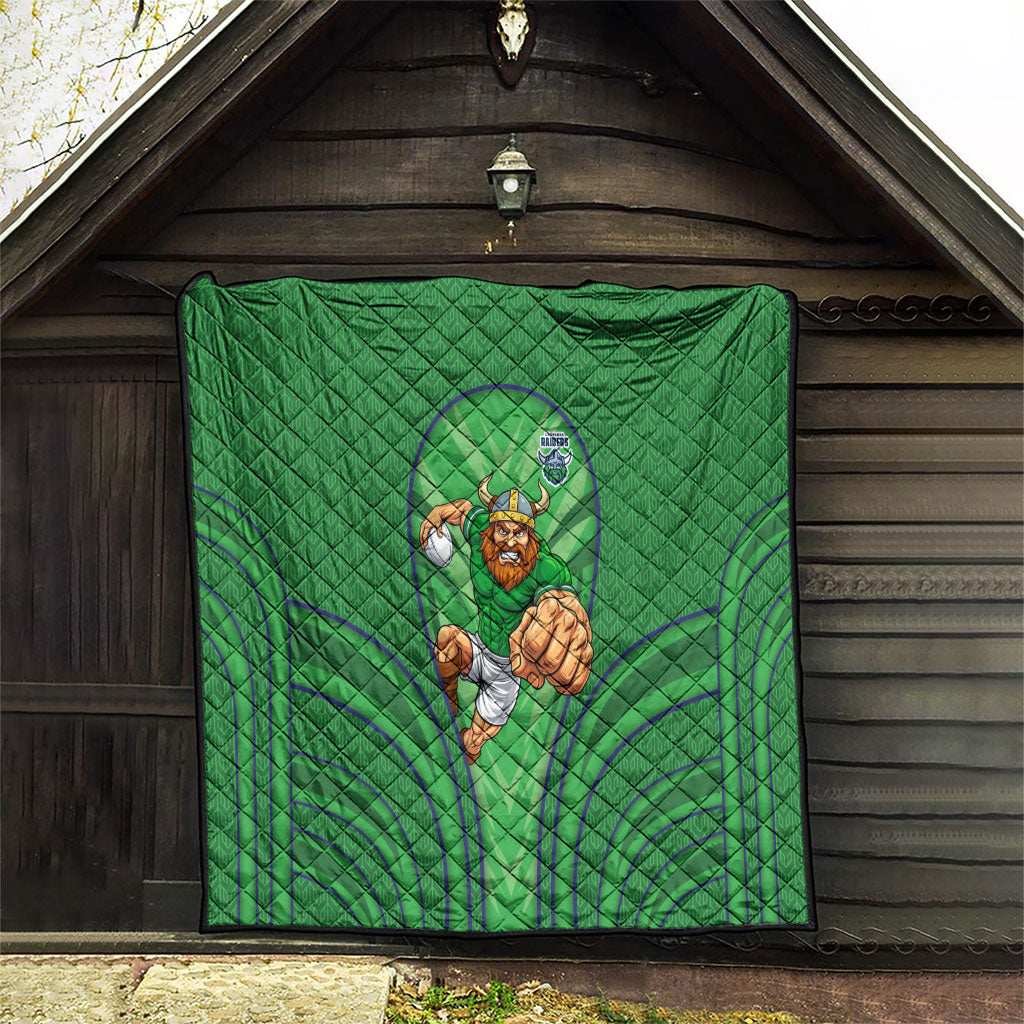 Canberra Raiders Rugby Mascot Quilt Australian Rugby Culture - Tribal Inspired Viking Warrior
