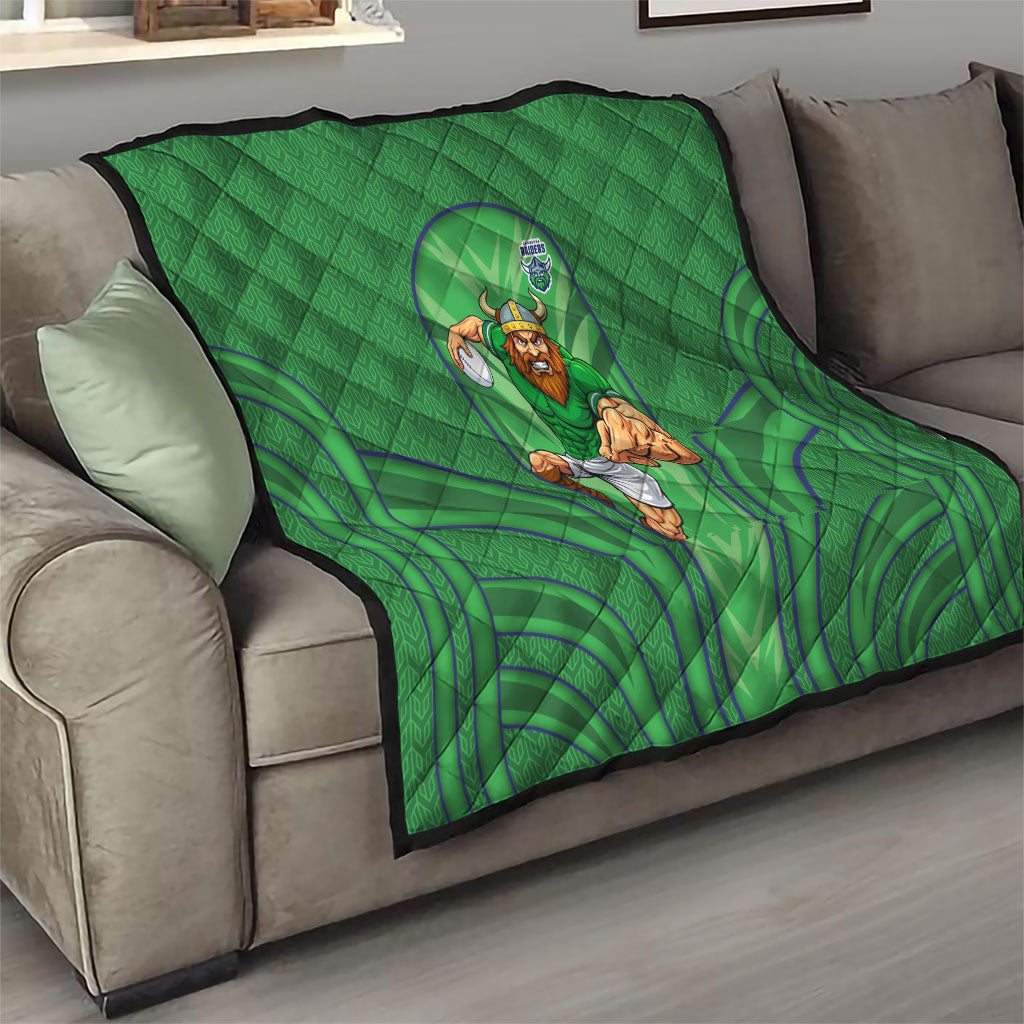 Canberra Raiders Rugby Mascot Quilt Australian Rugby Culture - Tribal Inspired Viking Warrior