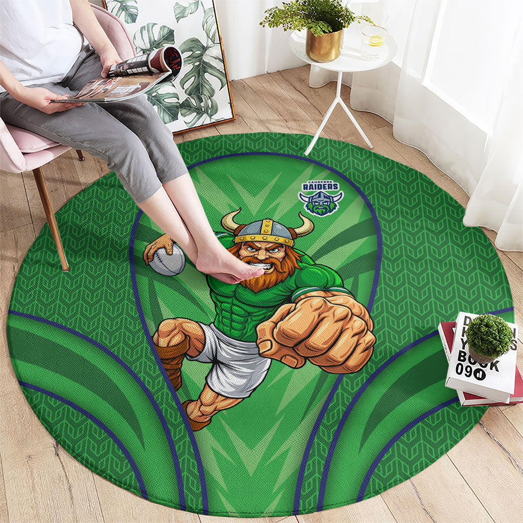 Canberra Raiders Rugby Mascot Round Carpet Australian Rugby Culture - Tribal Inspired Viking Warrior