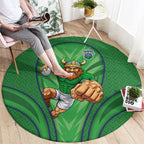 Canberra Raiders Rugby Mascot Round Carpet Australian Rugby Culture - Tribal Inspired Viking Warrior