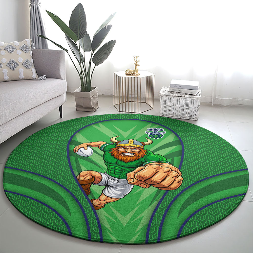 Canberra Raiders Rugby Mascot Round Carpet Australian Rugby Culture - Tribal Inspired Viking Warrior