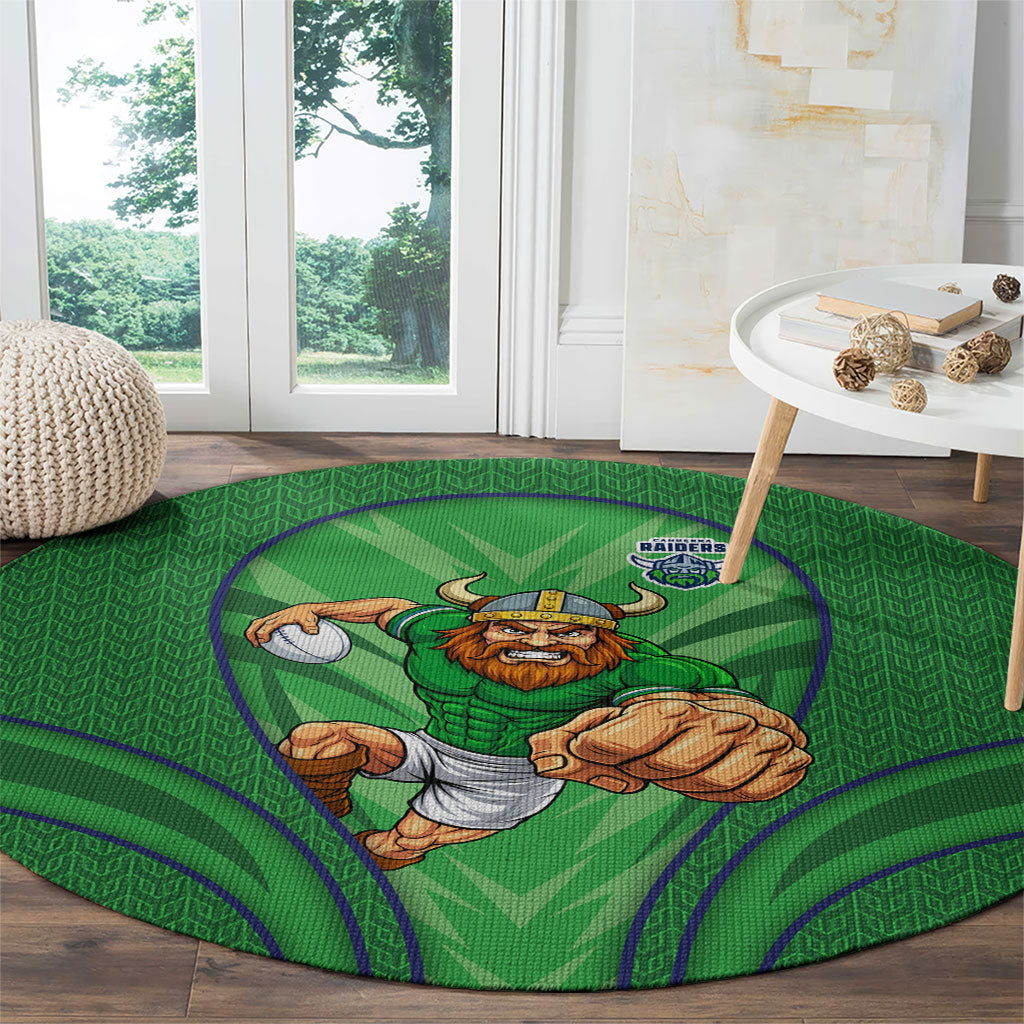 Canberra Raiders Rugby Mascot Round Carpet Australian Rugby Culture - Tribal Inspired Viking Warrior