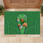 Canberra Raiders Rugby Mascot Rubber Doormat Australian Rugby Culture - Tribal Inspired Viking Warrior