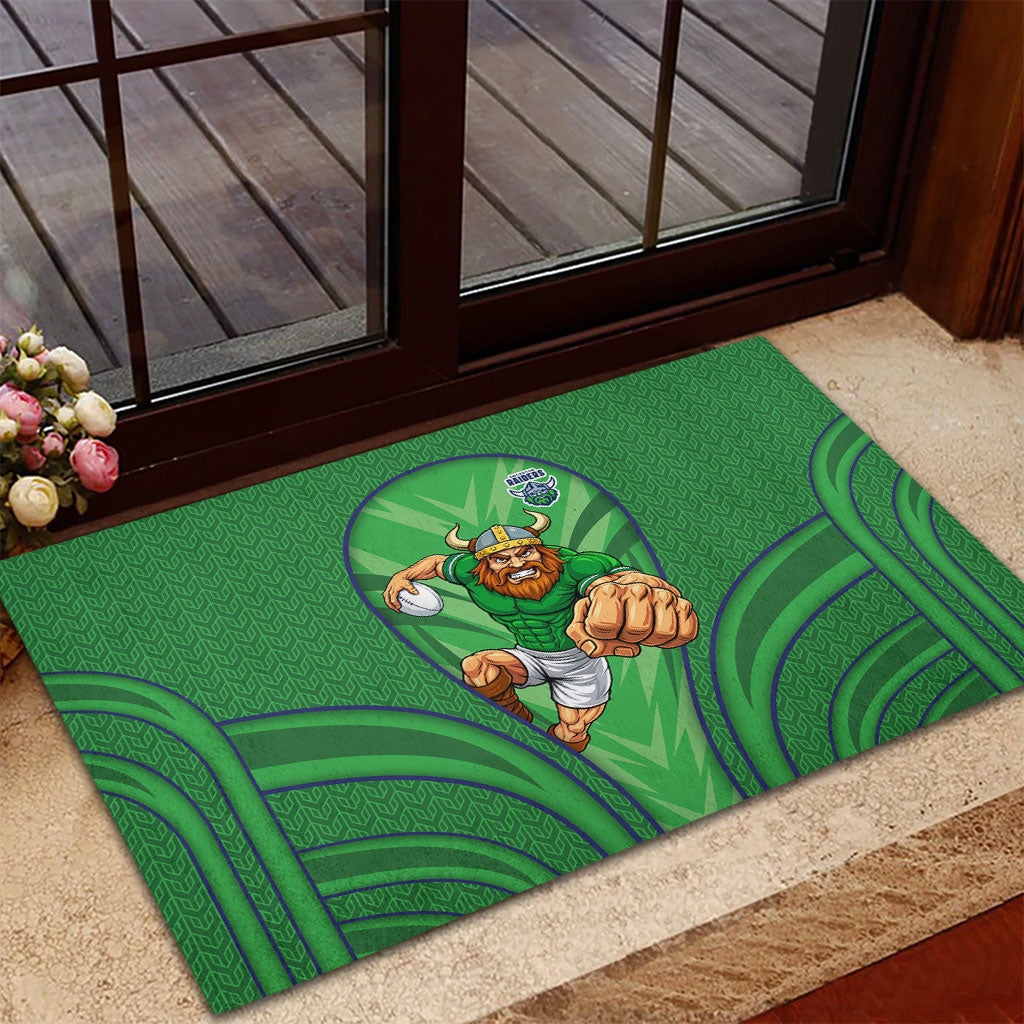 Canberra Raiders Rugby Mascot Rubber Doormat Australian Rugby Culture - Tribal Inspired Viking Warrior
