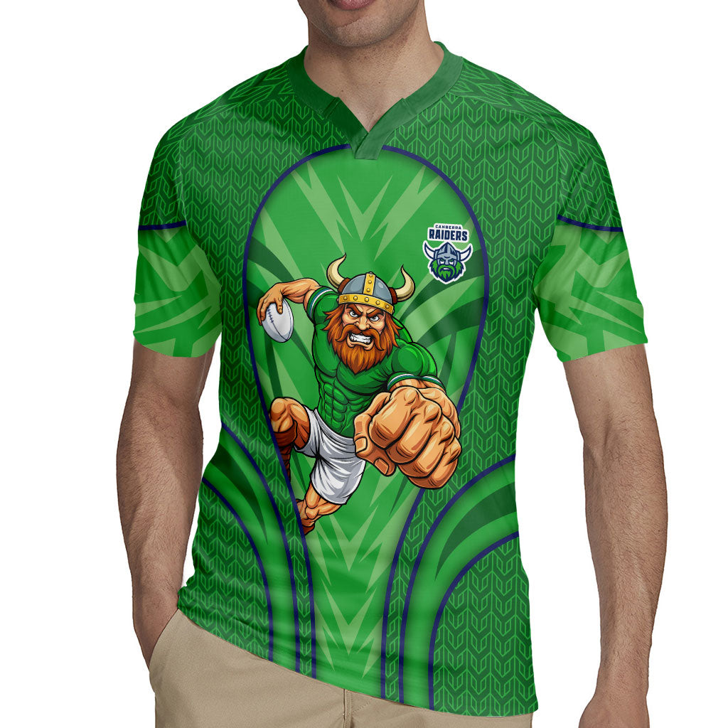 Canberra Raiders Rugby Mascot Rugby Jersey Australian Rugby Culture - Tribal Inspired Viking Warrior