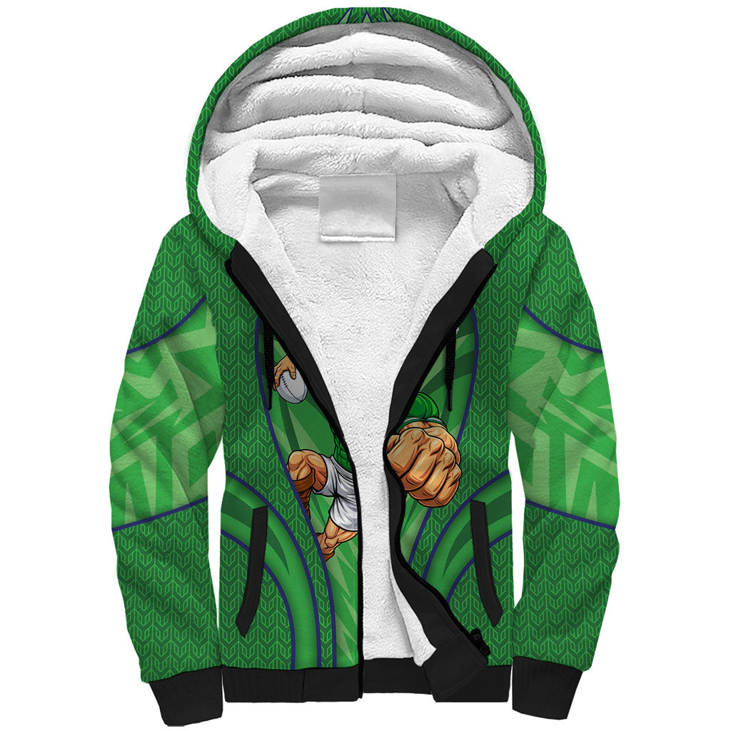 Canberra Raiders Rugby Mascot Sherpa Hoodie Australian Rugby Culture - Tribal Inspired Viking Warrior