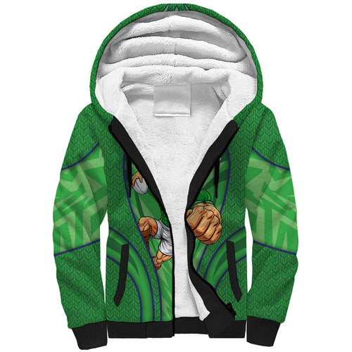 Canberra Raiders Rugby Mascot Sherpa Hoodie Australian Rugby Culture - Tribal Inspired Viking Warrior