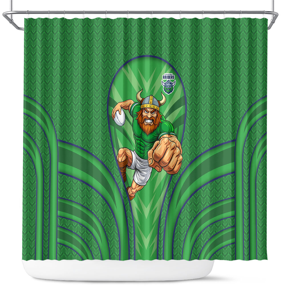 Canberra Raiders Rugby Mascot Shower Curtain Australian Rugby Culture - Tribal Inspired Viking Warrior