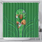 Canberra Raiders Rugby Mascot Shower Curtain Australian Rugby Culture - Tribal Inspired Viking Warrior