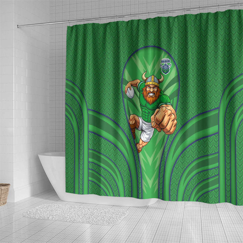 Canberra Raiders Rugby Mascot Shower Curtain Australian Rugby Culture - Tribal Inspired Viking Warrior