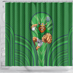 Canberra Raiders Rugby Mascot Shower Curtain Australian Rugby Culture - Tribal Inspired Viking Warrior