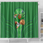 Canberra Raiders Rugby Mascot Shower Curtain Australian Rugby Culture - Tribal Inspired Viking Warrior