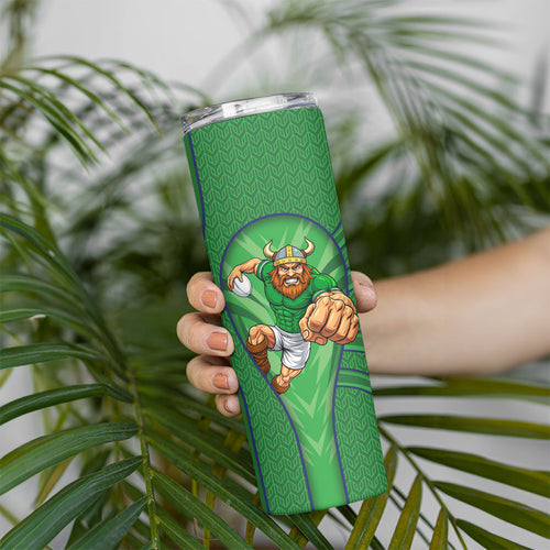 Canberra Raiders Rugby Mascot Skinny Tumbler Australian Rugby Culture - Tribal Inspired Viking Warrior