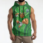 Canberra Raiders Rugby Mascot Sleeveless Hoodie Australian Rugby Culture - Tribal Inspired Viking Warrior