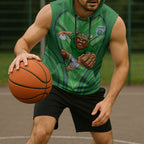 Canberra Raiders Rugby Mascot Sleeveless Hoodie Australian Rugby Culture - Tribal Inspired Viking Warrior