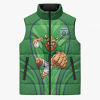 Canberra Raiders Rugby Mascot Sleeveless Puffer Jacket Australian Rugby Culture - Tribal Inspired Viking Warrior